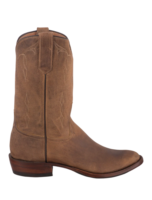 Rios of Mercedes Elk Bottom Roper Cowboy Boots in Sand