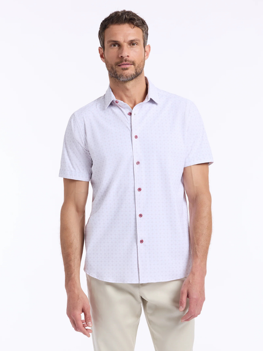 Robert Graham Brompton Short Sleeve Button Down Shirt in Lilac