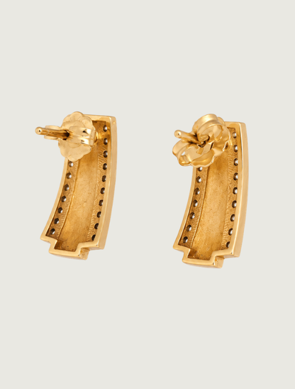 14K Yellow Gold Turquoise & Diamond Earrings