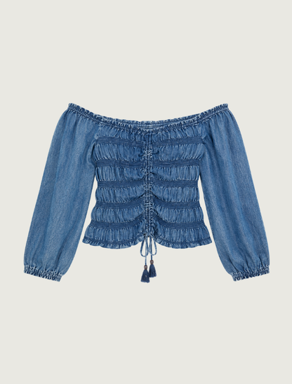 Scully Women's Denim Washed Off-the-Shoulder Blouse