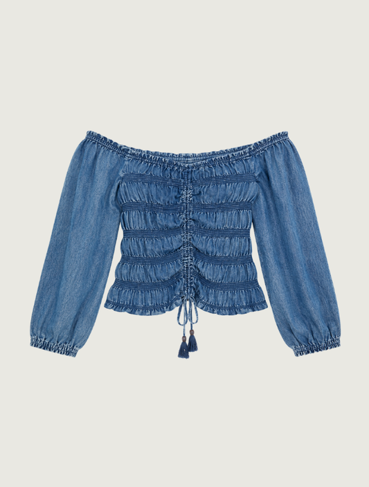 Scully Women's Denim Washed Off-the-Shoulder Blouse