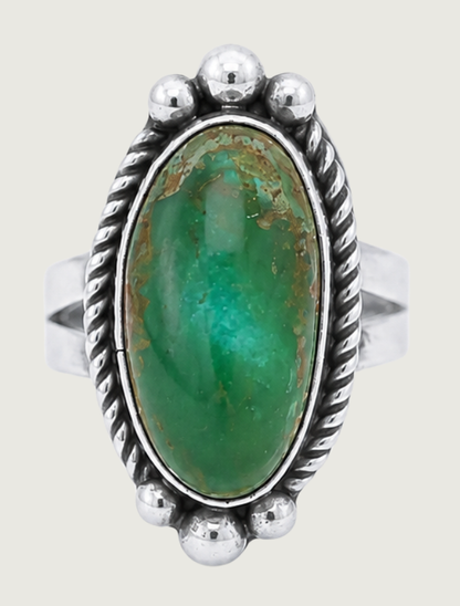 "A" Sterling Silver Turquoise Ring