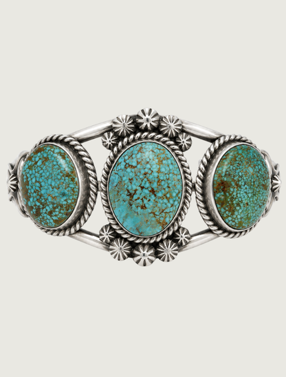 Ray Delgarito Sterling Silver Turquoise Cuff Bracelet