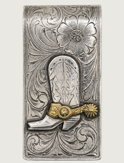 Edward H. Bohlin Sterling Silver / 14K Gold Cowboy Boot Money Clip