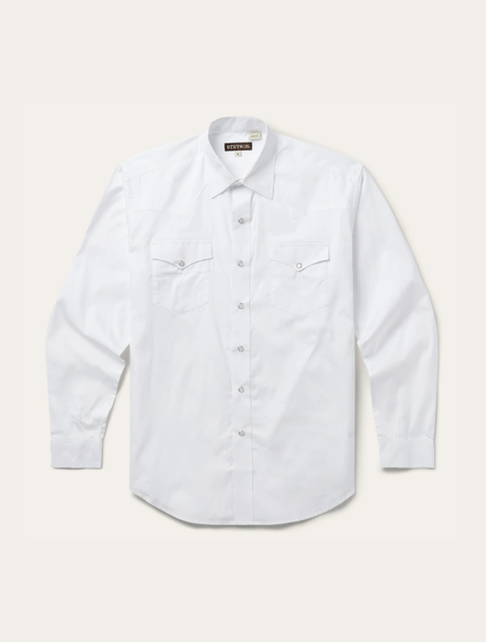 Stetson Men's Oxford Snap Front Shirt in White