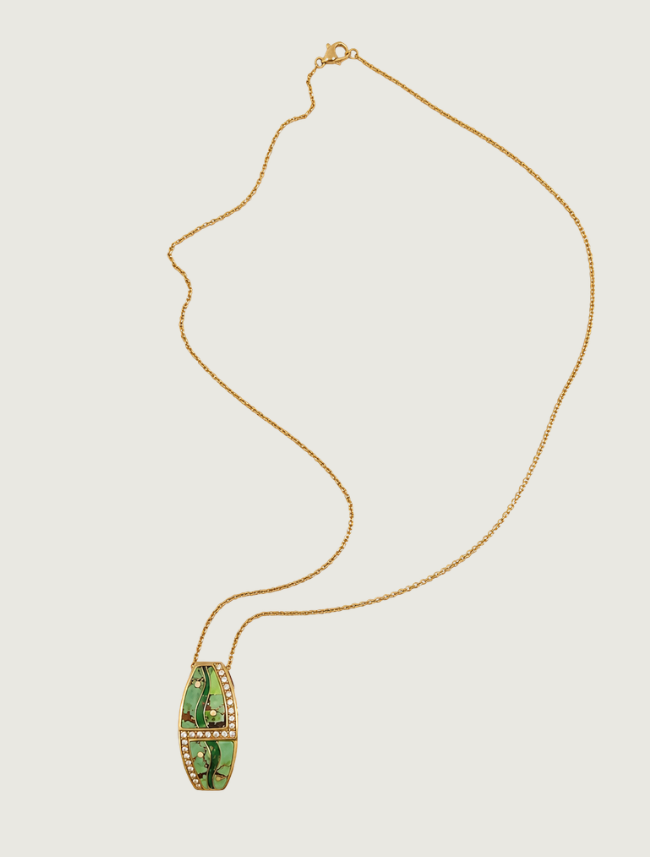 14K Yellow Gold Turquoise & Diamond