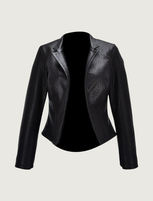 Cuadra Women's Black Grained Leather Jacket