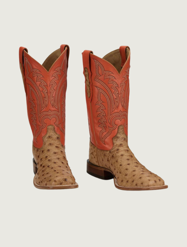 Tony Lama Men's Damilano 13" Full Quill Ostrich Boots in Umber