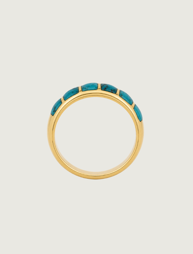 14K Yellow Gold Kingman Turquoise Ring