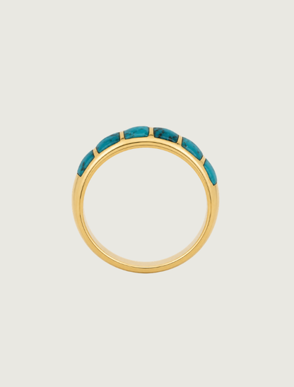 14K Yellow Gold Kingman Turquoise Ring