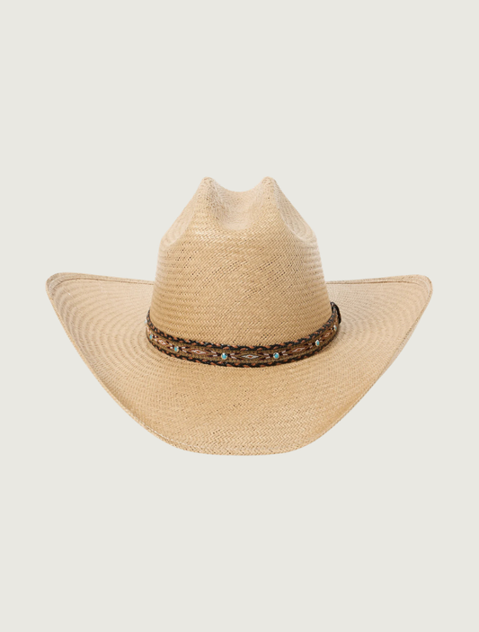 Stetson Ashby shantung straw cowboy hat — front view