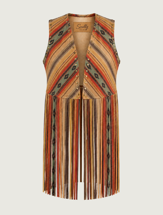 Scully Women's Serape Print Fringe Vest