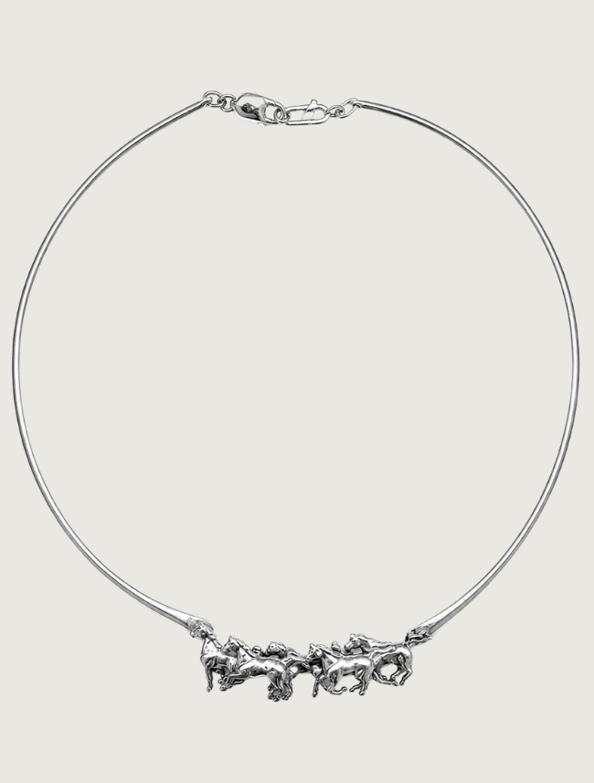 Kabana Sterling Silver Horses Neck Piece with Lobster Claw Closure