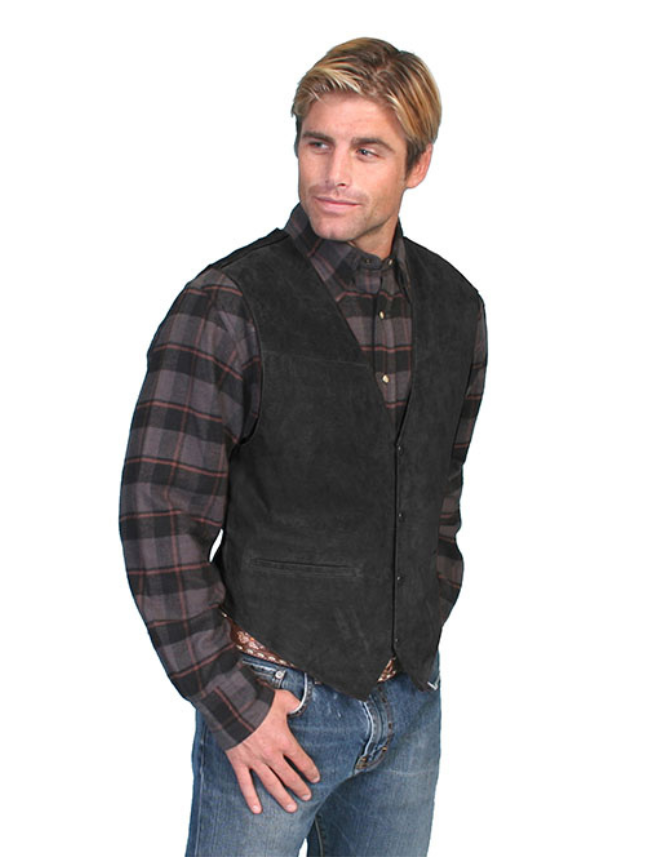 Scully Men's Boar Suede Snap Front Vest