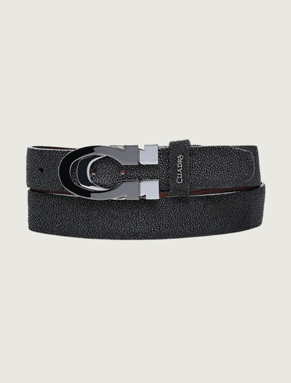 Cuadra Men's Black Leather Stingray Belt
