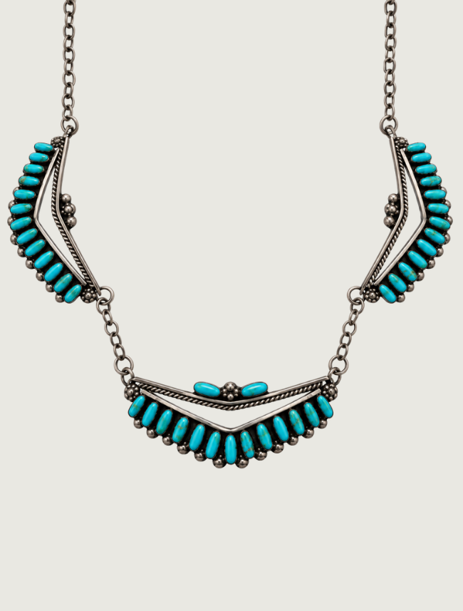 V. Martza Sterling Silver Turquoise Necklace