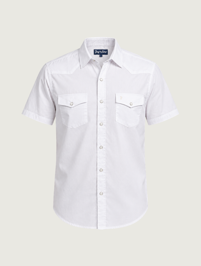 Tony Lama White Short Sleeve Pearl Snap Western Shirt
