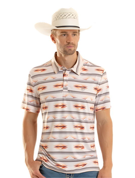 Rock & Roll Denim Men's Aztec Printed Polo
