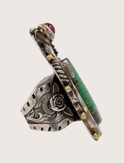 Sterling Silver Turquoise Skull Ring
