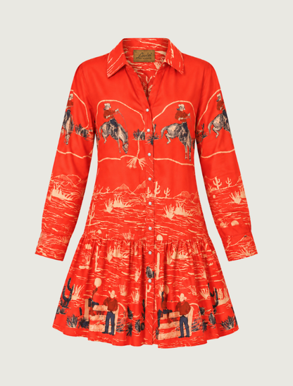 Lovlei Ranch Dakota Dress in Hot Sauce