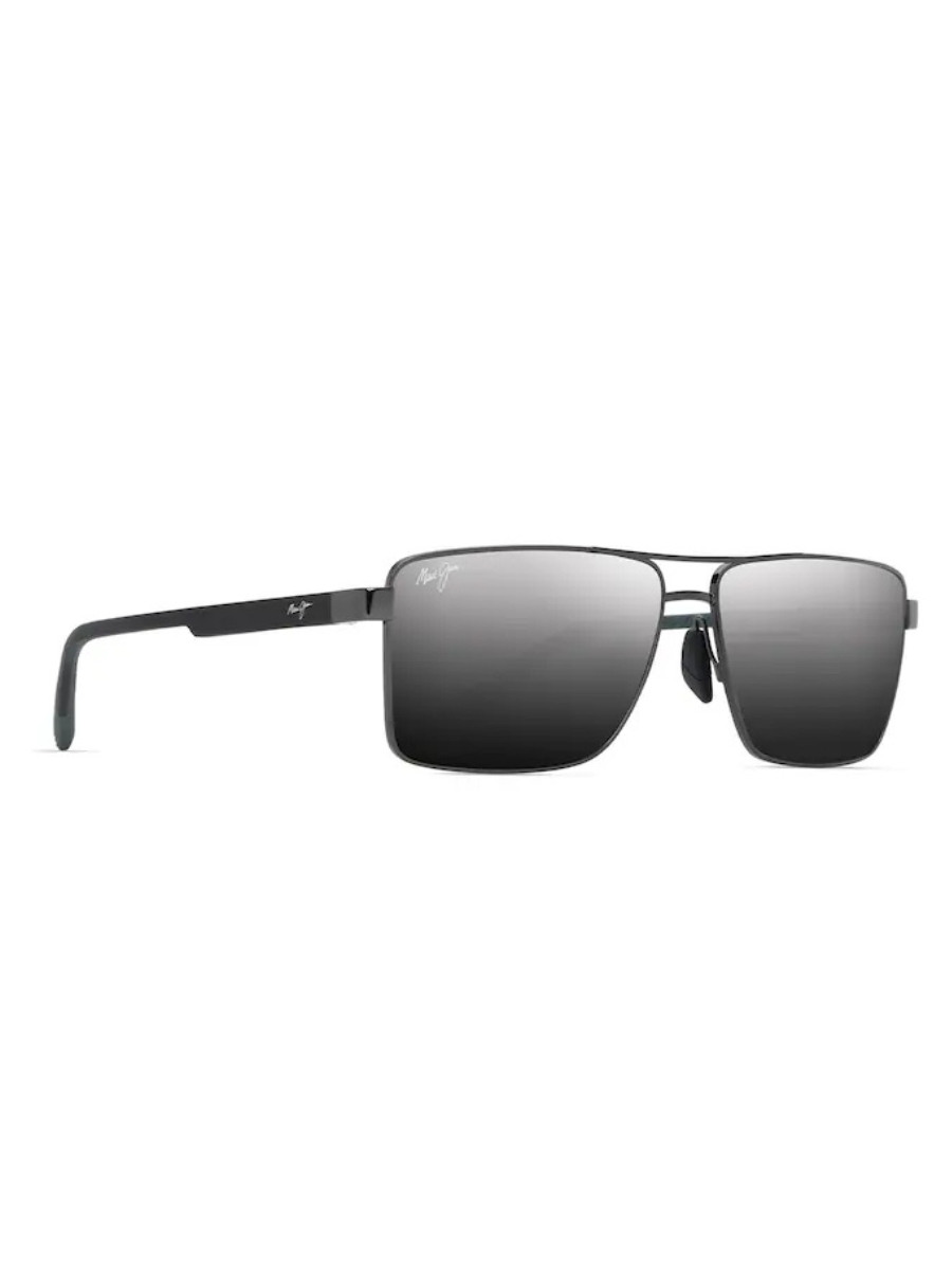 Maui Jim Piha in Shiny Gunmetal with Black / Dual Mirror Silver to Black