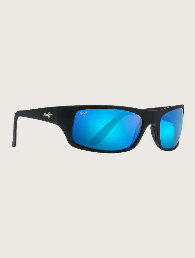 Maui Jim Pe'ahi in Blue Hawaii / Black Matte Rubber