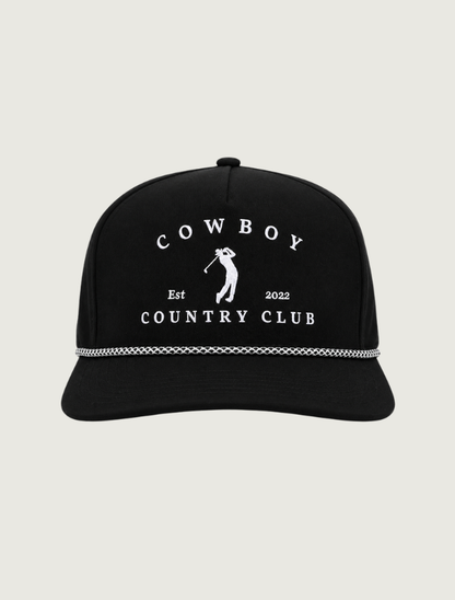 Cowboy Country Club Golfer Roped Hat in Black