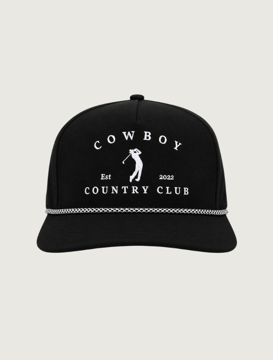 Cowboy Country Club Golfer Roped Hat in Black
