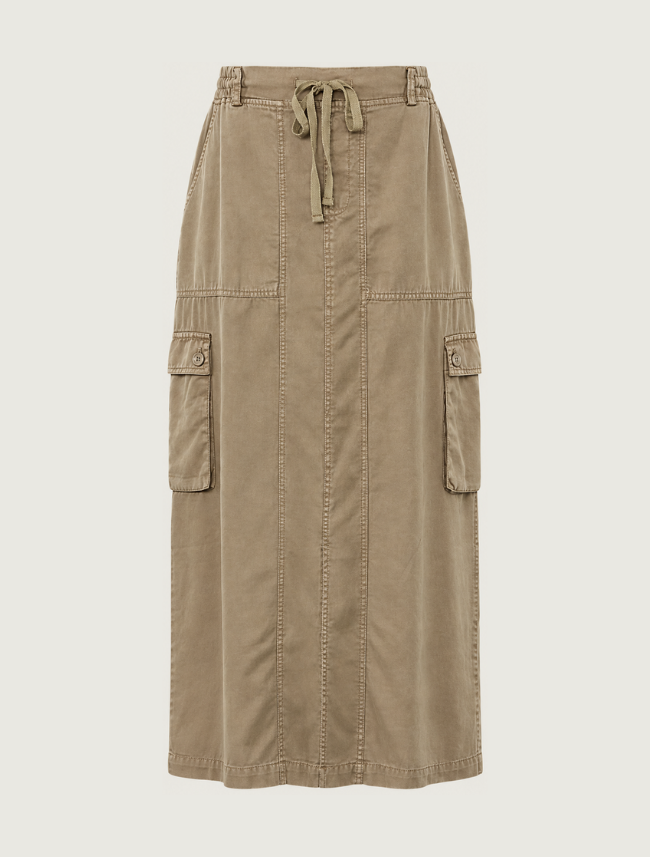 Paparazzi Tencel Cargo Midi Skirt in Olive