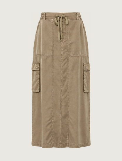 Paparazzi Tencel Cargo Midi Skirt in Olive