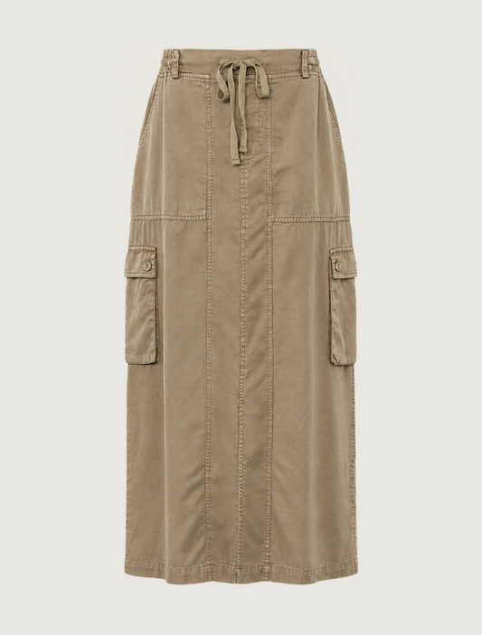Paparazzi Tencel Cargo Midi Skirt in Olive