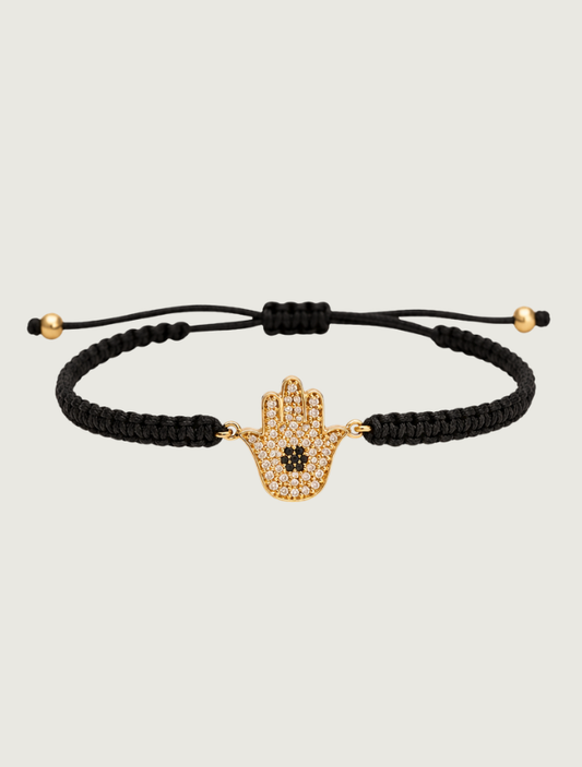 18K Yellow Gold Diamond Cord Bracelet