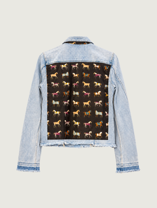 Stacy Bradley Design Equine Elegance Light Denim Jacket in Jet Black