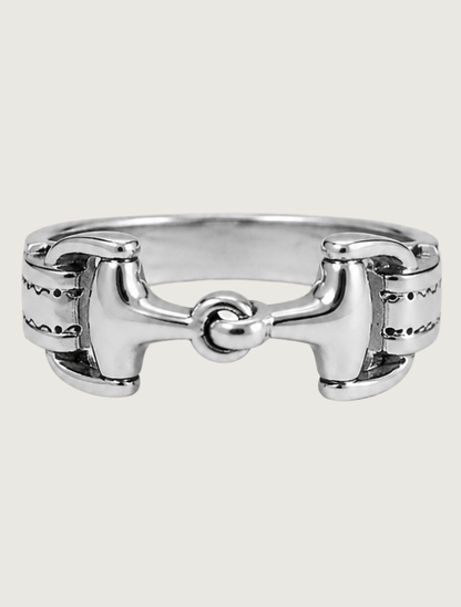 Kabana Rhodium-Plated Sterling Silver Large Snaffle Bit Ring