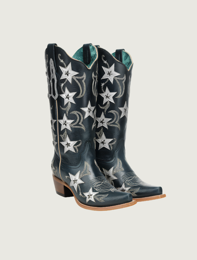 Corral Navy Blue Stars & Studs Cowgirl Boots