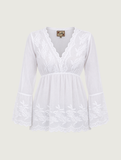 Scully Women's Vanilla Soutache Bell Sleeve Blouse