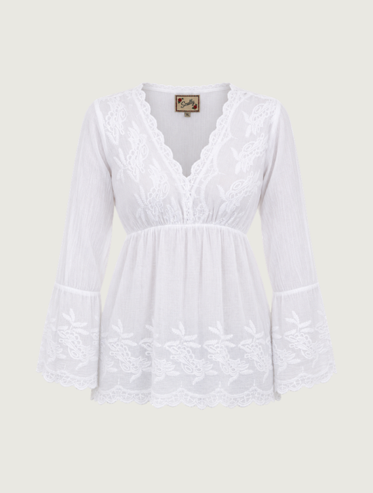 Scully Women's Vanilla Soutache Bell Sleeve Blouse