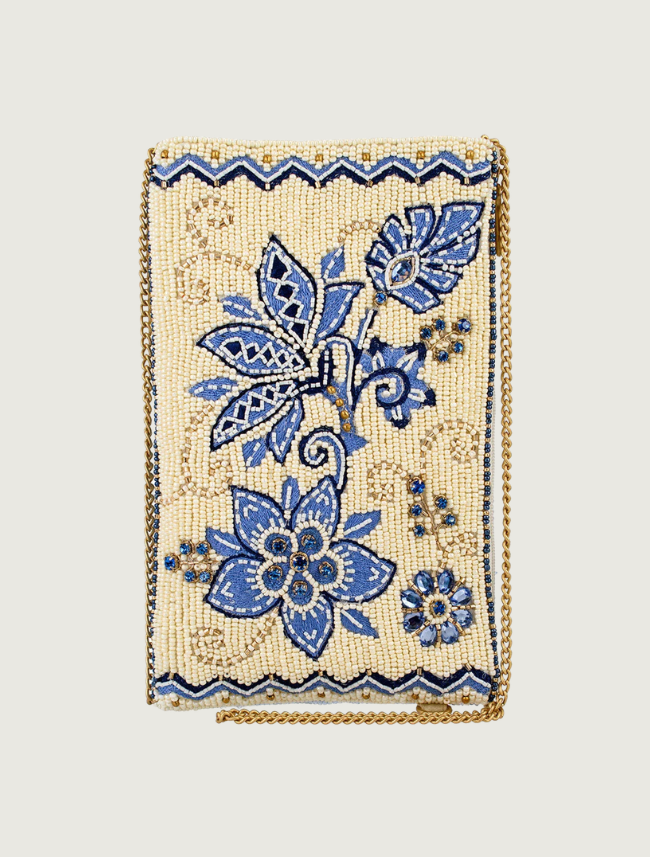 Mary Frances Easy Street Blue Floral Crossbody Phone Bag