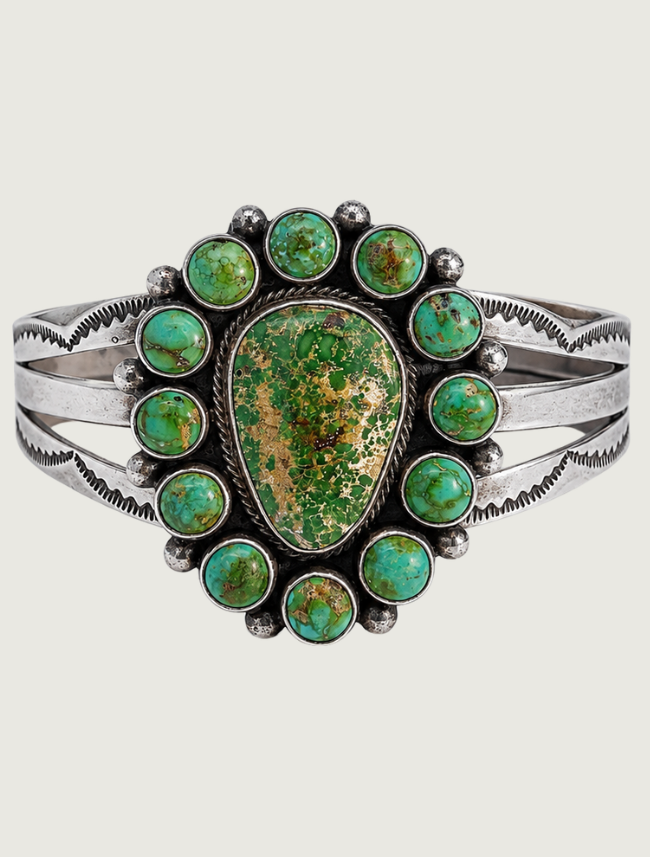 Darrin Livingston Sterling Silver & Turquoise Cuff Bracelet