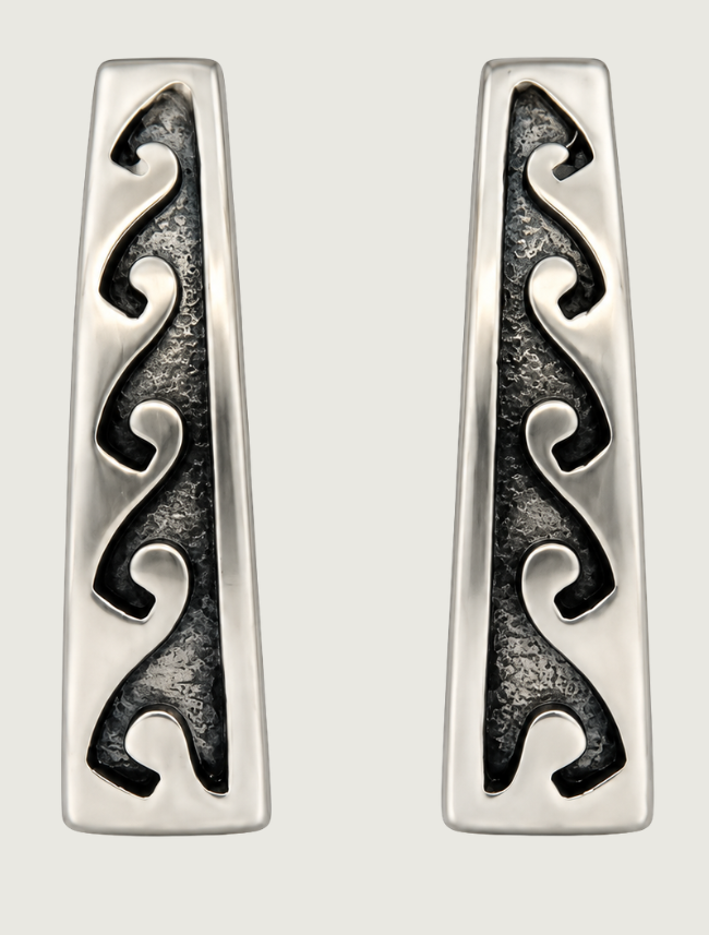 Sterling Silver Carved Earrings