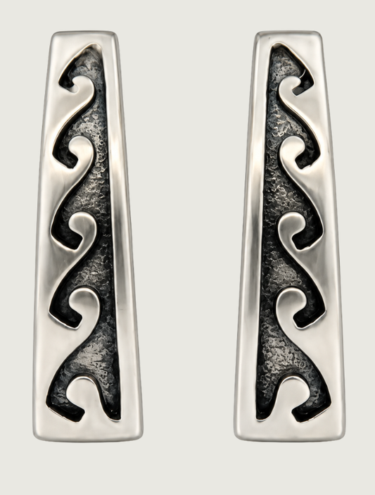 Sterling Silver Carved Earrings
