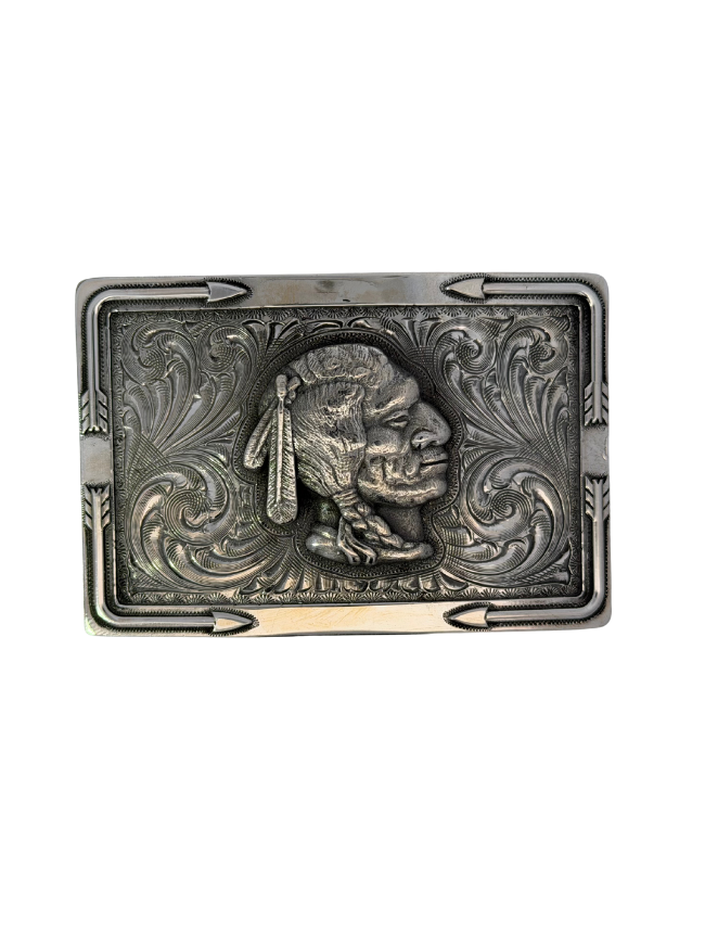 Max Lang Sterling Silver American Indian Belt Buckle