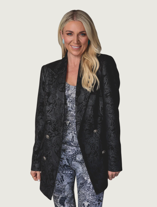LOVLEI Ranch "Trailblazer" Embossed Suede Blazer