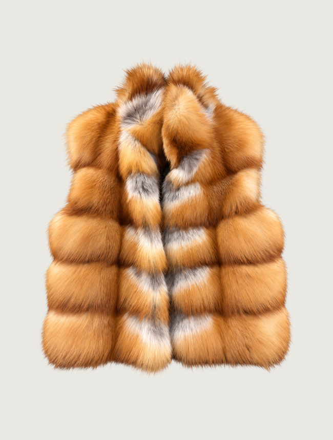 Pinto Ranch Red Fox Short Fur Vest