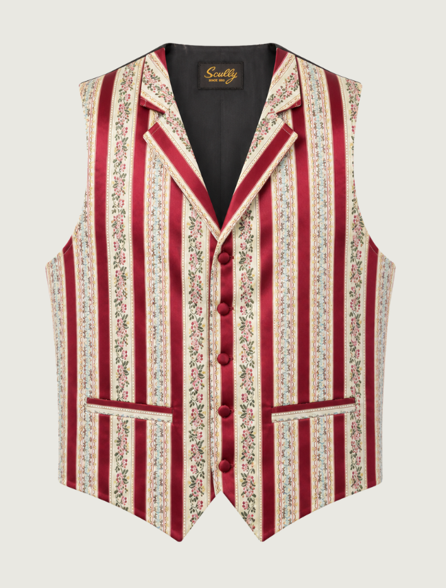 Scully Men's Floral Striped Classic Vest