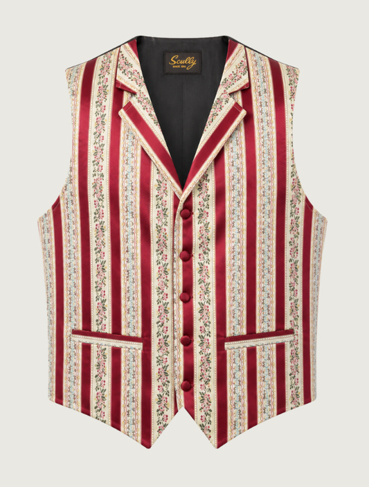 Scully Men's Floral Striped Classic Vest