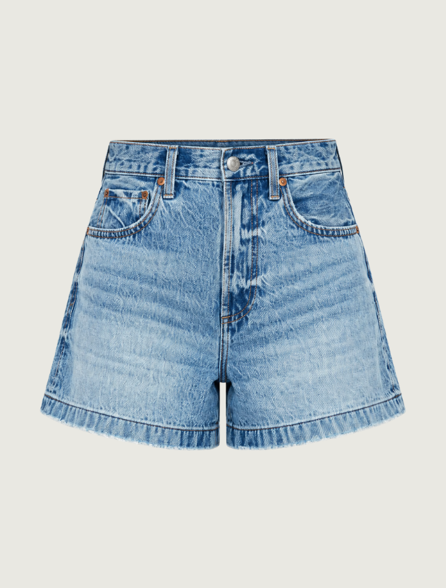 Pistola Saige High Rise A-Line Shorts in French Riviera