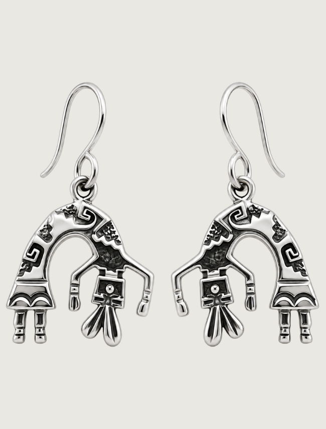 Sterling Silver Kokopelli Earrings