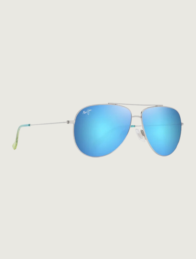 Maui Jim Hau'oli in Blue Hawaii / Shiny Silver with Blue & Green