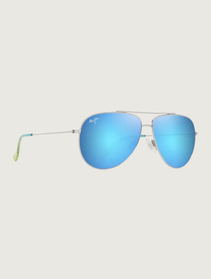 Maui Jim Hau'oli in Blue Hawaii / Shiny Silver with Blue & Green